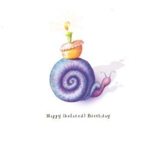   Tardy Snail, Birthday Note Card by Alicia Tormey, 5x5: Home & Kitchen