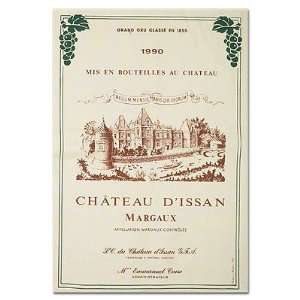  French Wine Label Kitchen Towel   Chateau DIssan   1990 