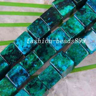 10MM Brazilian Azurite Beads Cube Gemstone Strand A459  