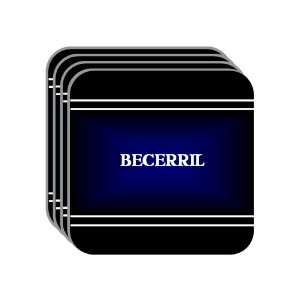 Personal Name Gift   BECERRIL Set of 4 Mini Mousepad Coasters (black 