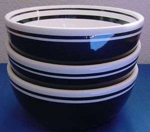 Dansk Handpainted China Circa Black Soup Cereal Bowls  