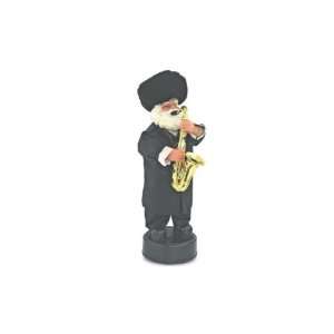  38 cm. Black Polyresin Hassidic Figurine Playing Hava 