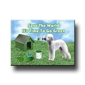  Bedlington Terrier Go Green Fridge Magnet 