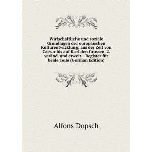   beide Teile (German Edition) (9785875637650) Alfons Dopsch Books