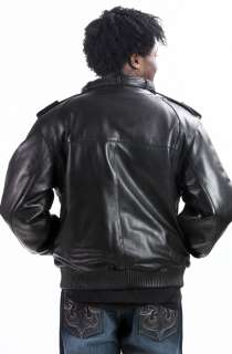   Face Mens New Black Lambskin Leather Hip Hop Bomber Jacket Size M 4XL