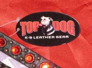 TOP DOG Leather Jewel Studded Dog Collar NWT SZ/Color  