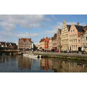  Beautiful Belgian Town of Ghent and Its Reflection in River 