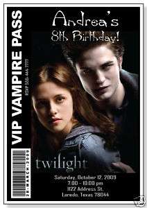 10 Twilight Personalized Backstage Pass Invitations  