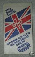 WPLJ salutes, THE WHO, BACKSTAGE PASS, 1979, GARDEN, NY  
