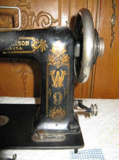 1890s Wheeler & Wilson Treadle Sewing Machine w Extra Bobbins 
