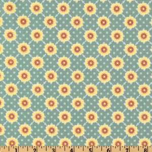  44 Wide Daydream Trellis Blue Fabric By The Yard: Arts 