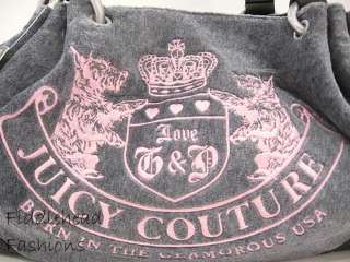 Juicy Couture HERITAGE CREST Velour Fluffy Bag Tote NWT  