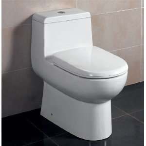  Eago TB351 White Dual Flush Toilet One Piece Elongated Toilet 