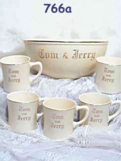 HOMER LAUGHLIN 10 BOWL & FIVE MUGS   CUPS TOM & JERRY  
