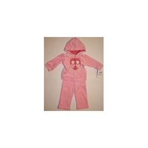  Baby Togs Baby Girls Newborn 2 PC Pink Velour Set: Zipper 