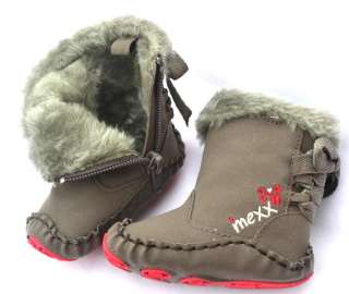 Gray Fur toddler baby girl shoes boots size 1 2 3  