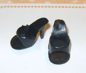 Vintage Barbies Black OPEN Toe Shoes Japan nm  