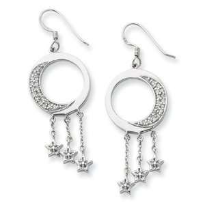  The Moon and Stars Earrings in Sterling Silver Jewelry