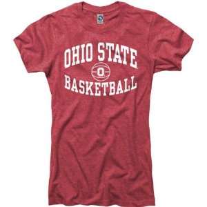   Heather Red Reversal Basketball Ring Spun T Shirt