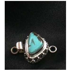   AAA CARICO LAKE TURQUOISE TRIANGLE CLASP STERLING #6~: Everything Else