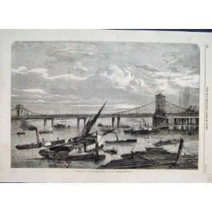  1863 Progress Charing Cross Railway Bridge Old Print: Home 