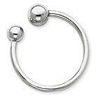 New Mens Sterling Silver Ball Tipped Polished Key Ring  