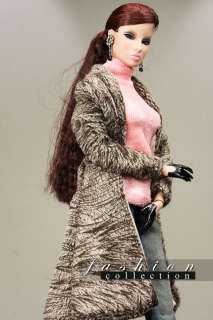 MF1027 Brown Fashion Faux Fur Coat Jacket for Barbie Si  