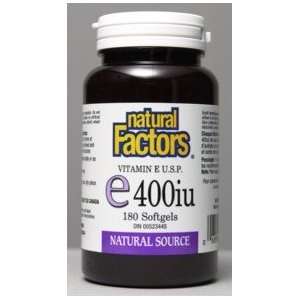 Vitamin E 400iu Natural Source (180Capsules) Brand Natural Factors
