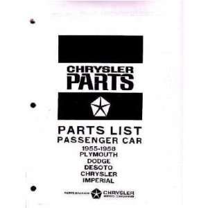  : 1955 1956 1957 1958 CHRYSLER DODGE PLYMOUTH Parts Book: Automotive