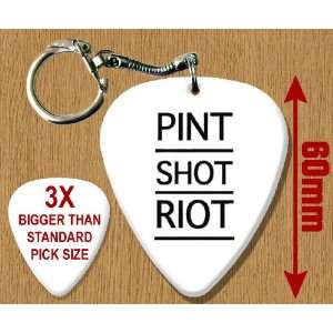  Pint Shot Riot BIG Guitar Pick Keyring: Musical 