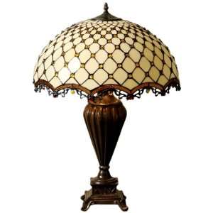   Tiffany TFW9001/20TL Tiffany style Jewel Roman Table Lamp, Amber: Home
