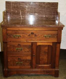 L1558 ANTIQUE VICTORIAN 19TH CENTURY MARBLE TOPPED DRY SINK  