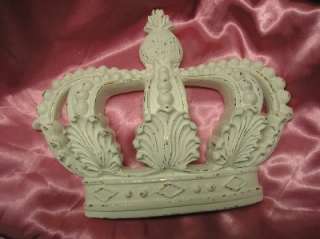 SHABBY WHITE CROWN WALL DECOR~Cottage~Chic~French~REGAL  
