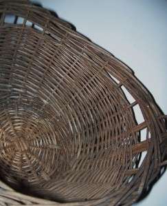 Antique WILLOW ADIRONDACK GATHERING BASKET Footed  