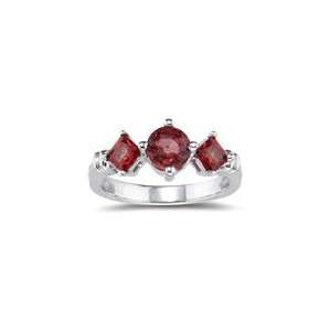  1.80 Cts Red Sapphire Three Stone Ring in 14K White Gold 6 