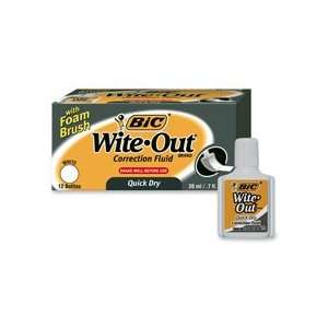  BIC WOFQD12WE   Wite Out Quick Dry Correction Fluid, 20 ml 