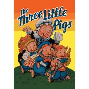  Three Little Pigs 28X42 Canvas Giclee
