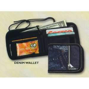 Navy Blue Bi Folding Denim Design Wallet 