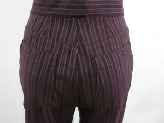 BAZAR DE CHRISTIAN LACROIX Purple Gold Striped Pants Slacks Sz 38