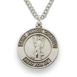   St. Francis, Patron of Animals and Birds Medal on 18 Chain: Jewelry