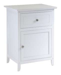 Shabby Country Chic White Night Stand Shaker Style Wood End Accent 