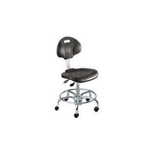   4L Series Black Cleanroom 1000 Chair with Chrome Base