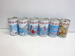 LOT OF 6 VINTAGE IRON CITY BEER CANS 1976 1776 SERIES  