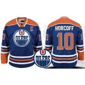   Oilers AutAuthentic NHL Jerseys Shawn Horcoff Home Blue Hockey Jersey