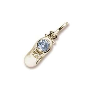  March Birthstone Charm in Yellow Gold Jewelry