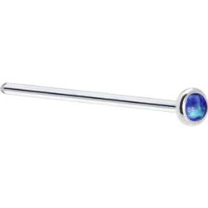   2mm Dark Blue Synthetic Opal Straight Fishtail 3/4   20 Gauge: Jewelry