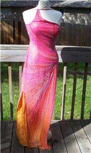 MIA BELLA Silk Beaded Formal Gown Dress, 9 / 10  