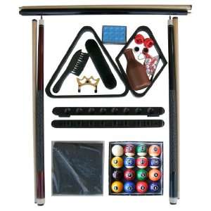 : Black Finish Billiard Pool Table Accessory Kit W Modern Style Ball 
