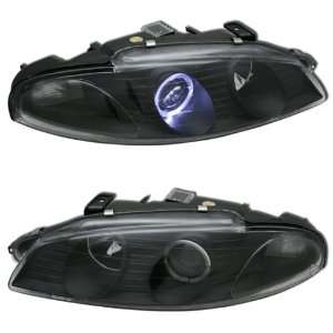   Mitsubishi Eclipse Black/ Clear Halo Projector Headlights: Automotive