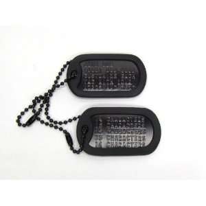  Black Personalized Tactical Dog Tags Set 